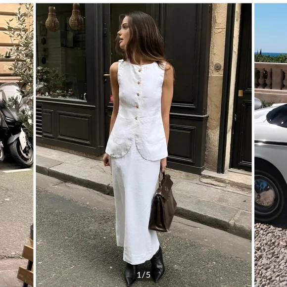 Cotton Blends Skirt Set white Commense - Picture 1 of 4